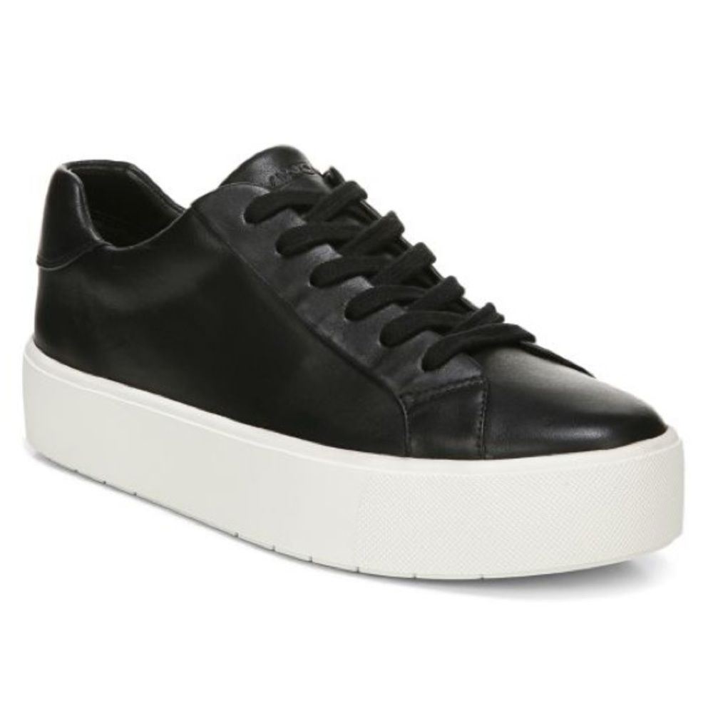 VINCE Benfield Black Leather Platform Sneakers